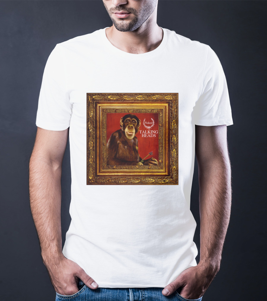Naked Talking Heads  Chimpanzee Portrait With Crown Wreath Elements T-Shirt