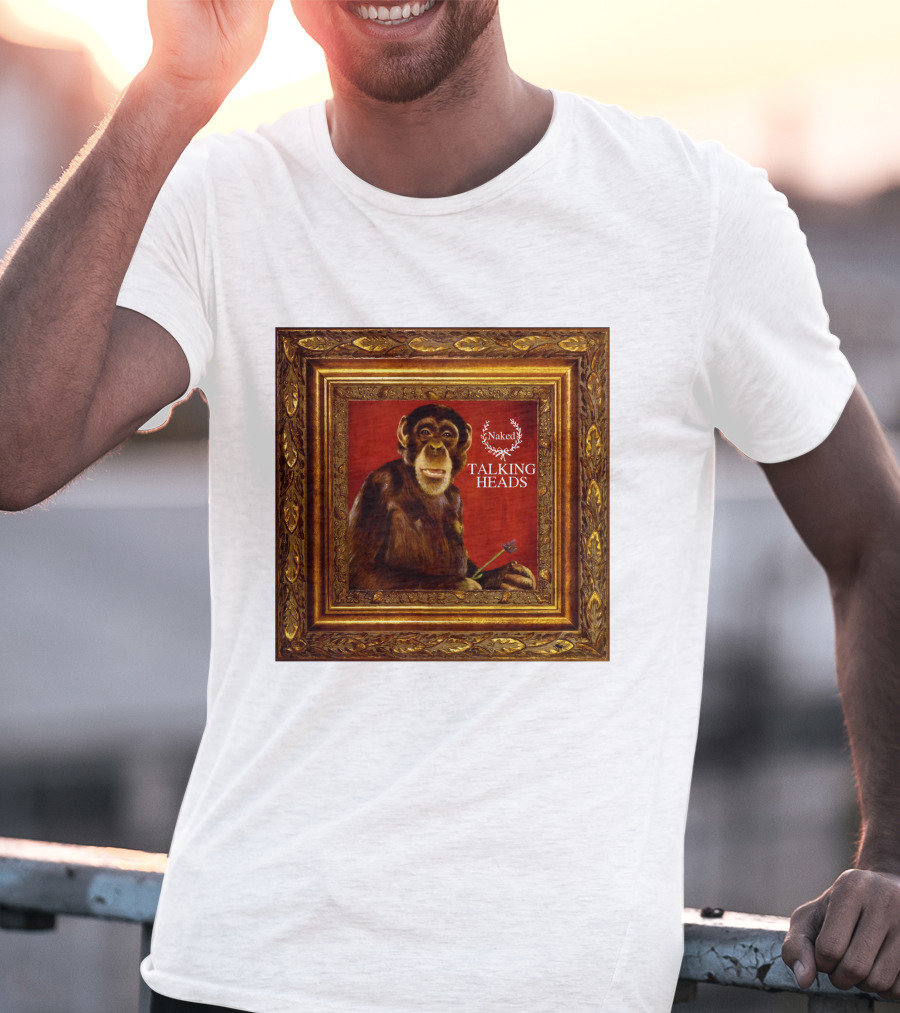 Naked Talking Heads  Chimpanzee Portrait With Crown Wreath Elements T-Shirt