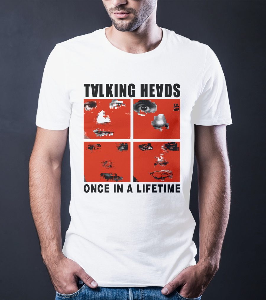 Talking Heads Once In A Lifetime Faces Red Squares T-Shirt