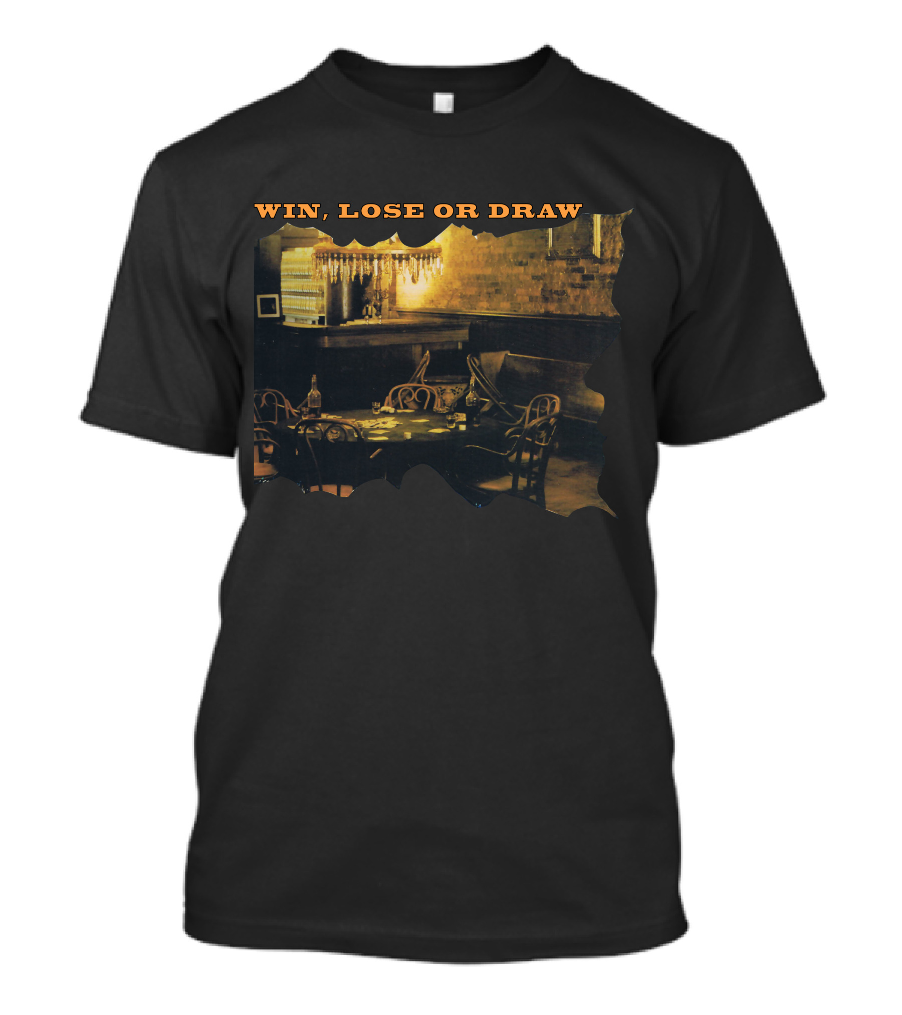 Win Lose Or Draw Tabb (37) Poker Table Scene T-Shirt
