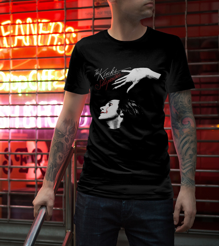 The Kinks Sleepwalker Face Profile With Hand Gesture T-Shirt
