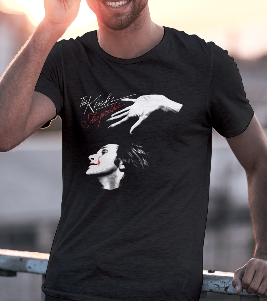 The Kinks Sleepwalker Face Profile With Hand Gesture T-Shirt