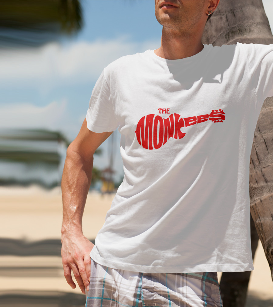 The Monkees Logo Guitar Shape Red T-Shirt