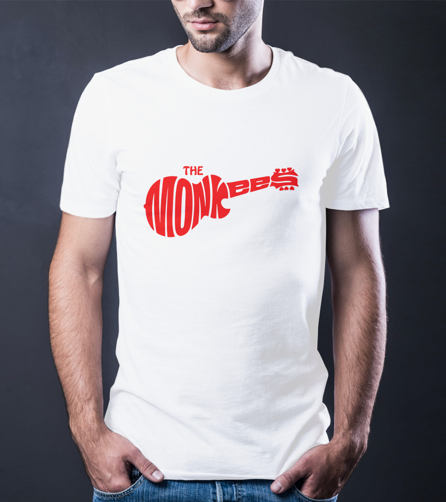 The Monkees Logo Guitar Shape Red T-Shirt