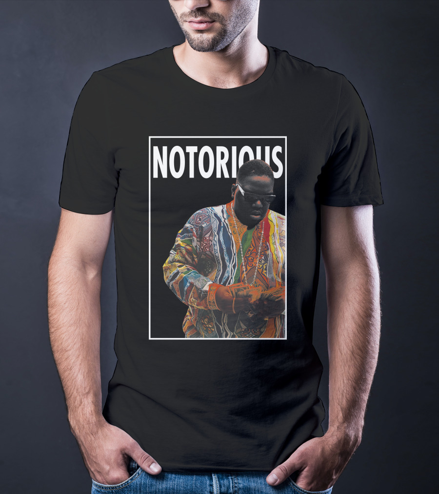 Notorious Coogi Sweater And Sunglasses Iconic Style T-Shirt