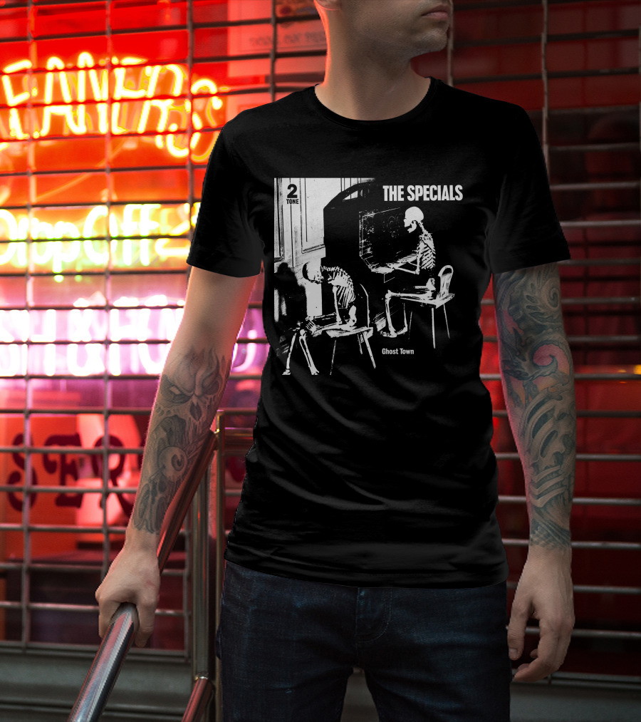 Tone The Specials Ghost Town Skeleton Piano T-Shirt