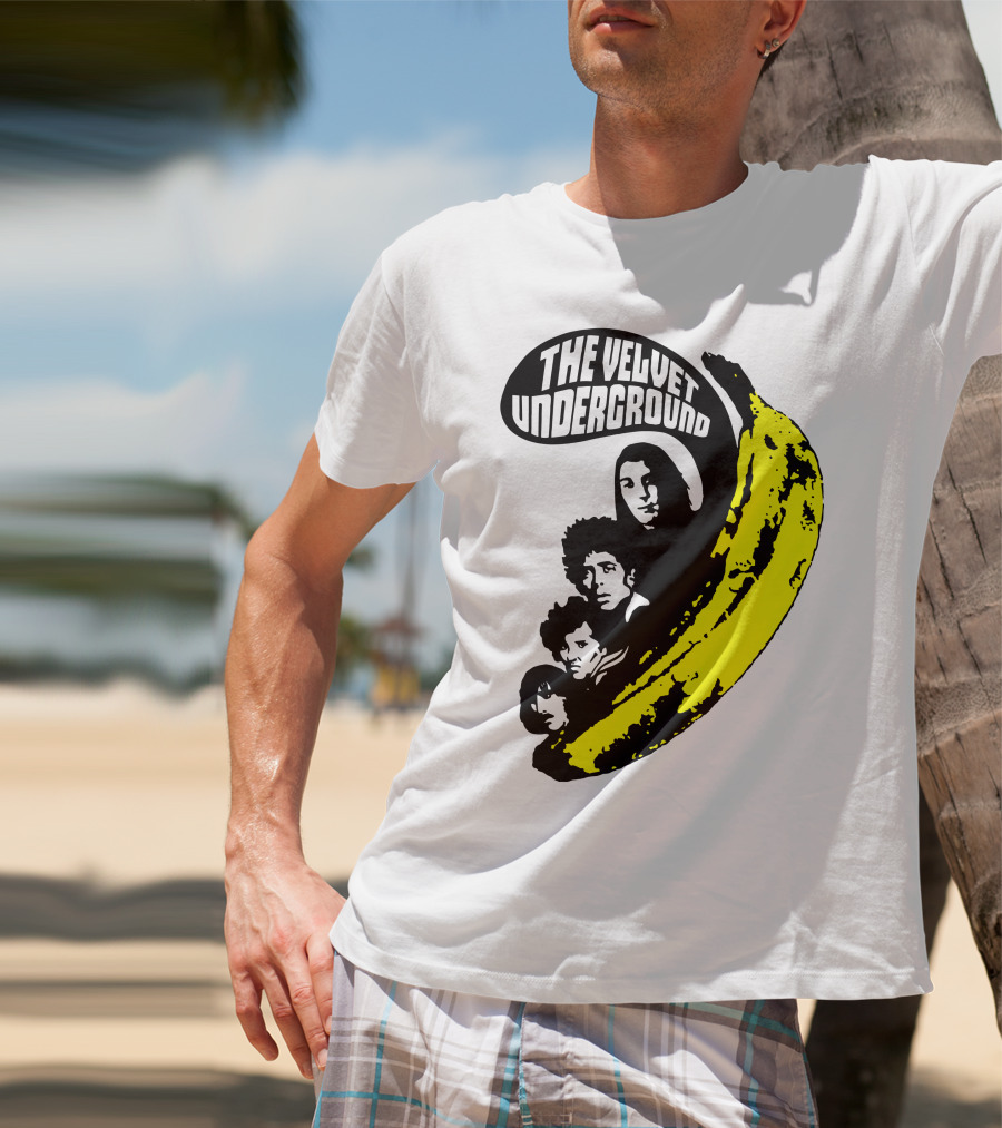 The Velvet Underground Iconic Banana Art Featuring Band Members T-Shirt