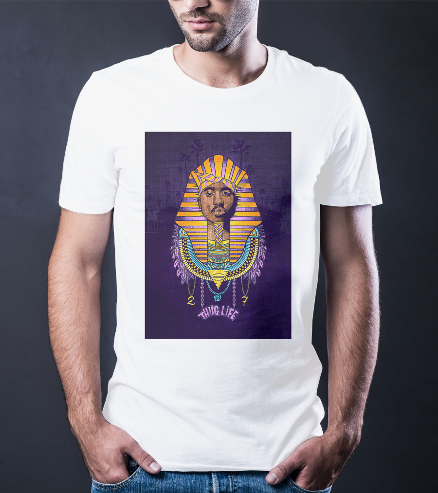 Tupac Pharaoh Thug Life Egyptian Style 27 Palms T-Shirt