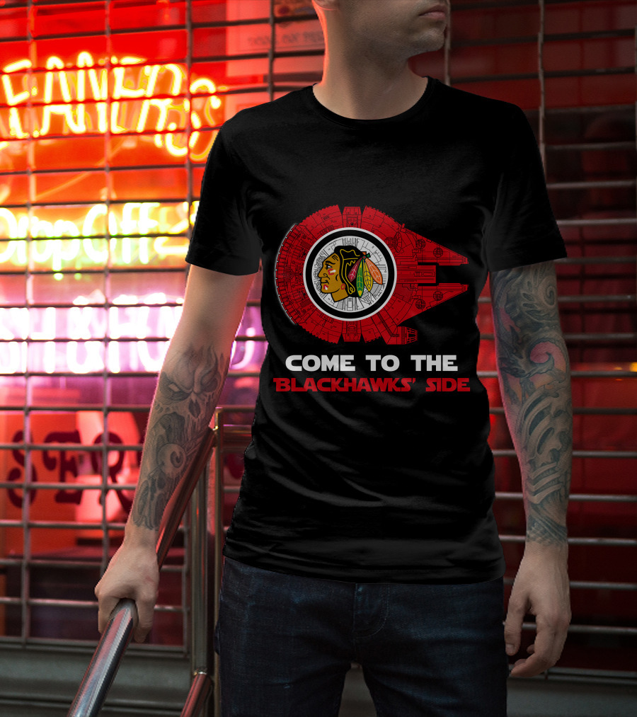 Chicago Blackhawks Millennium Falcon Come To The Blackhawks' Side T-Shirt