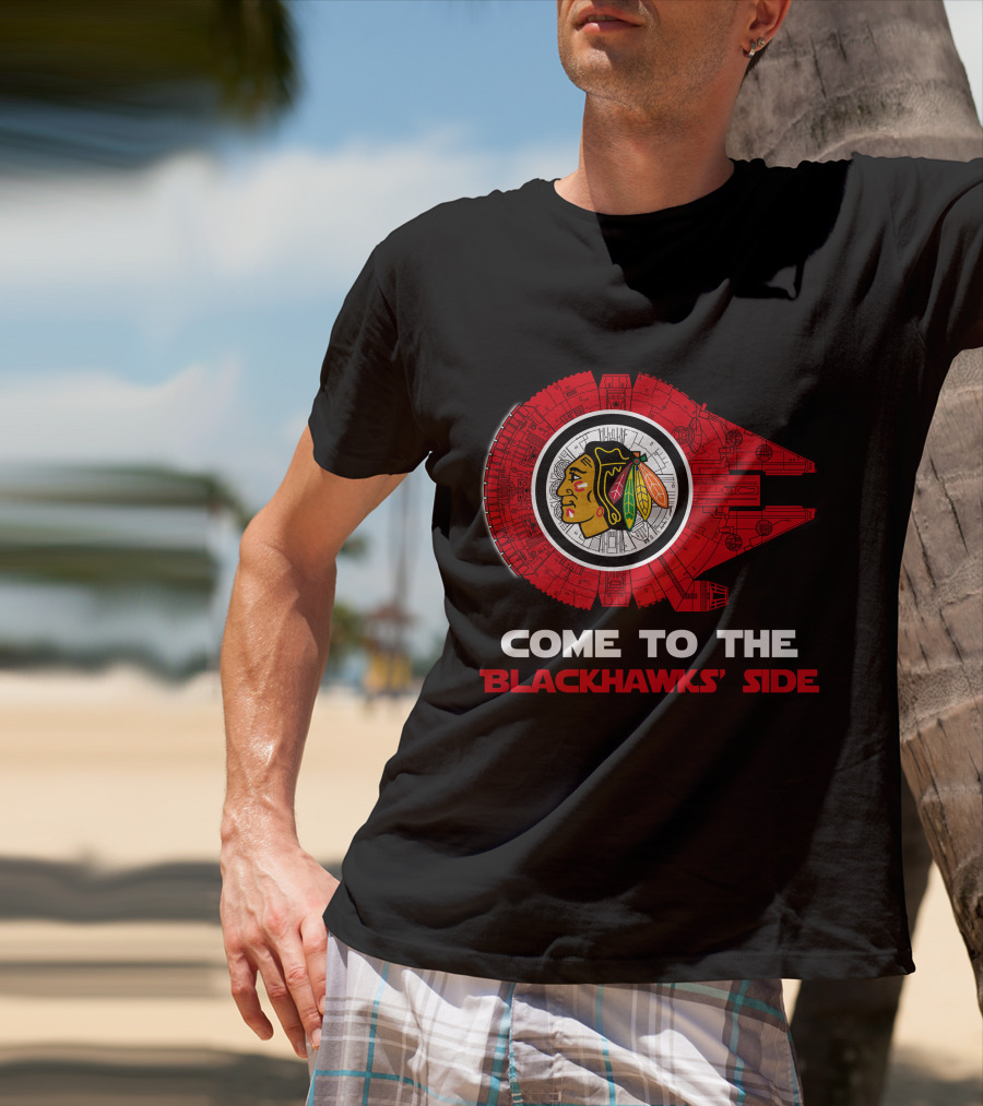 Chicago Blackhawks Millennium Falcon Come To The Blackhawks' Side T-Shirt