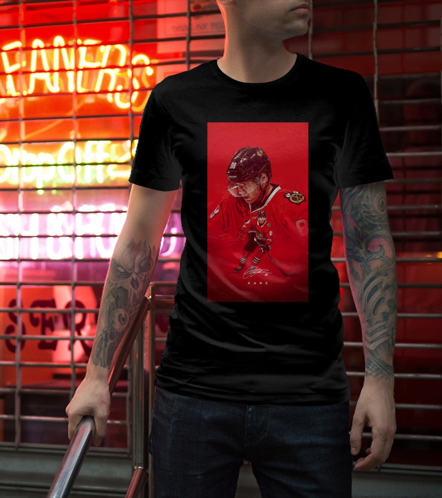 Chicago Blackhawks Patrick Kane 88 Jersey Red Signature T-Shirt