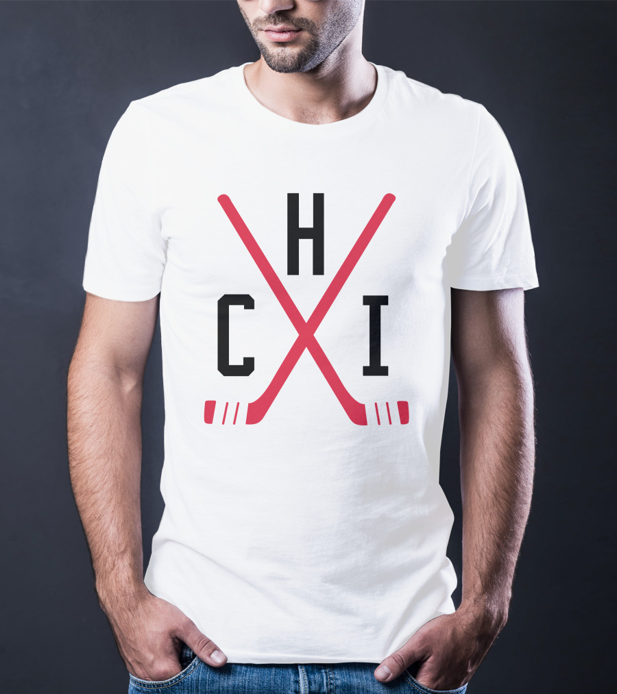 Chicago Blackhawks 16 Crossed Hockey Sticks T-Shirt