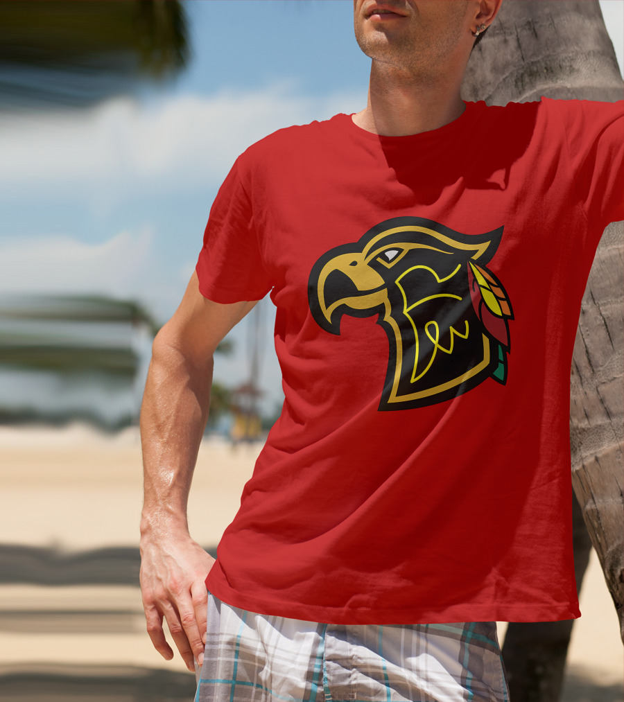 Chicago Blackhawks Native American Inspired Hawk Logo Retro T-Shirt