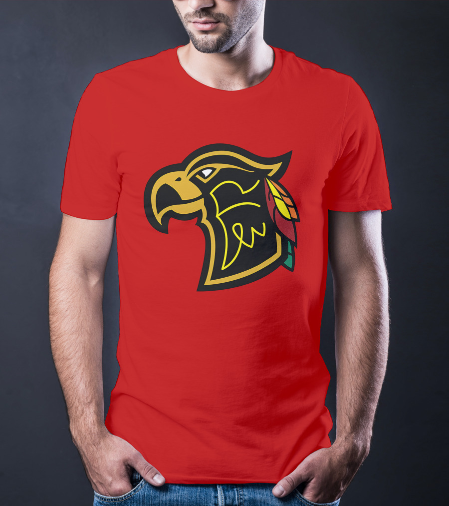 Chicago Blackhawks Native American Inspired Hawk Logo Retro T-Shirt