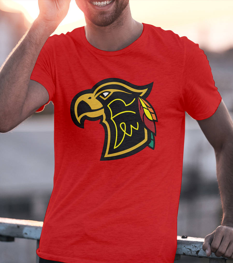 Chicago Blackhawks Native American Inspired Hawk Logo Retro T-Shirt