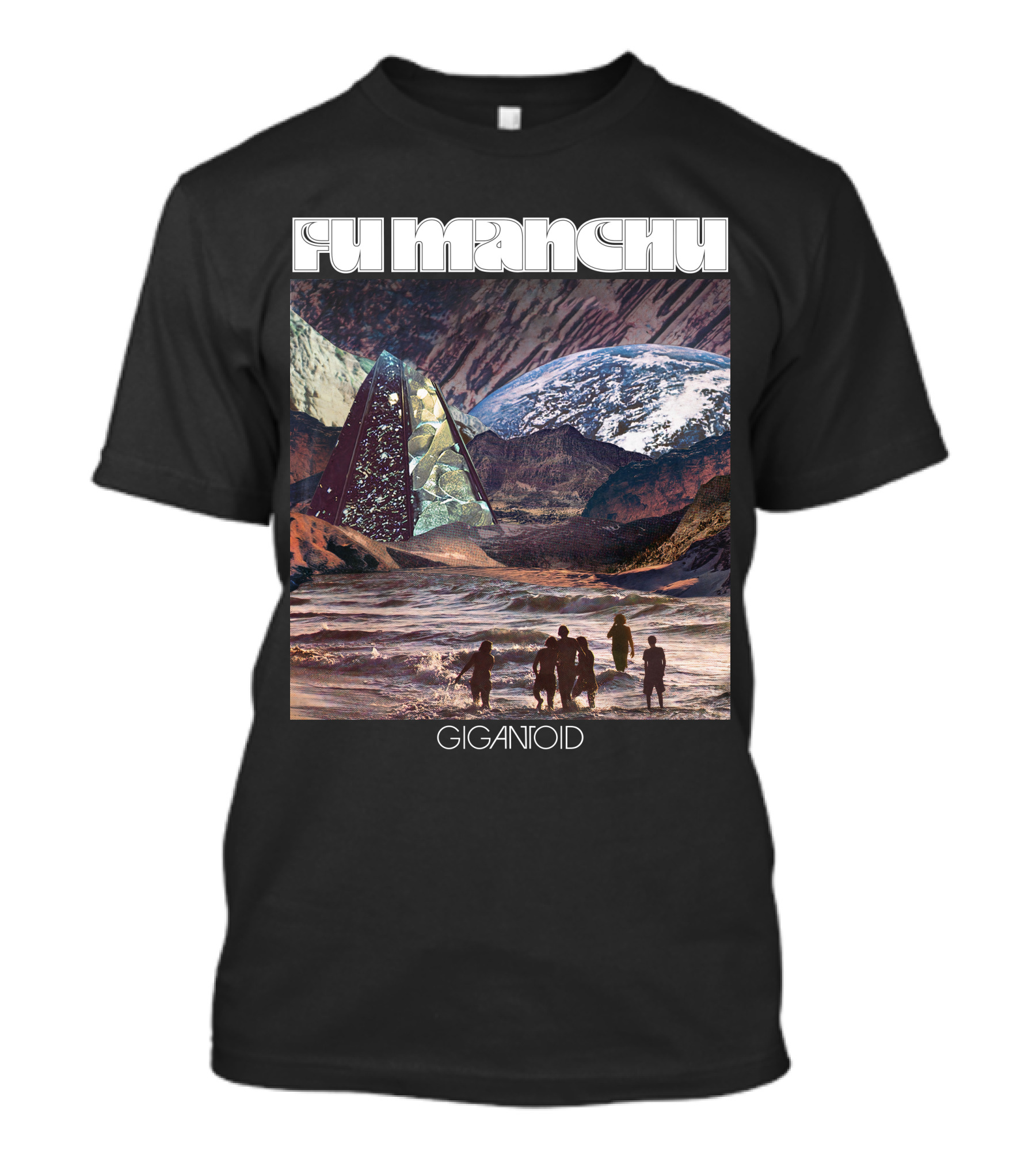Fu Manchu Gigantoid Beach Pyramid Earth Scene T-Shirt