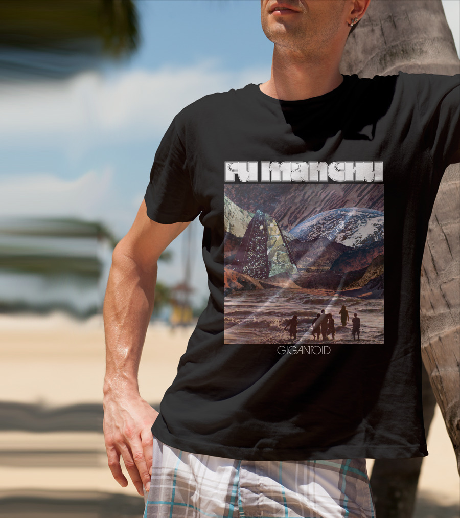 Fu Manchu Gigantoid Beach Pyramid Earth Scene T-Shirt