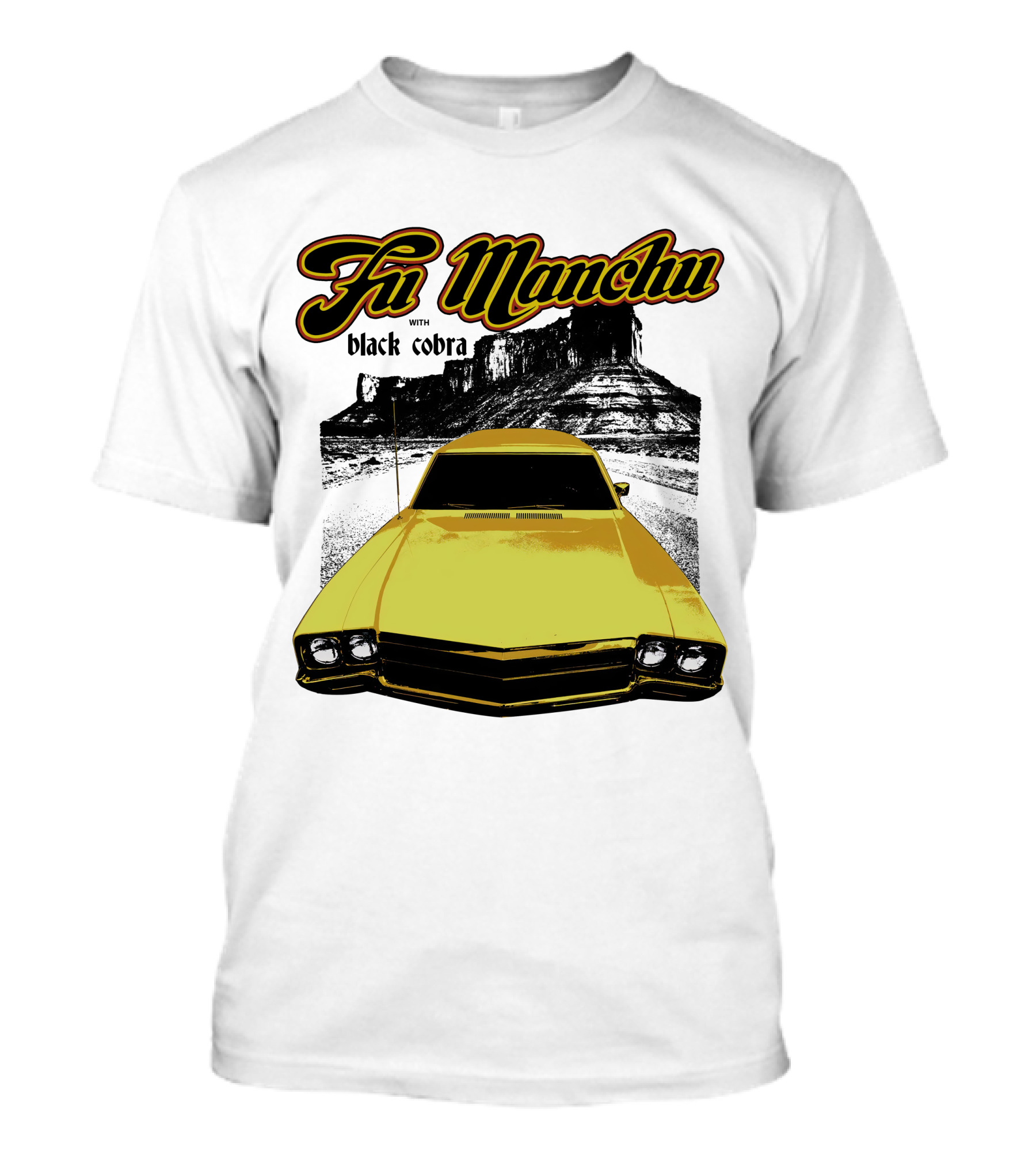 Fu Manchu With Black Cobra Desert Car Scene T-Shirt