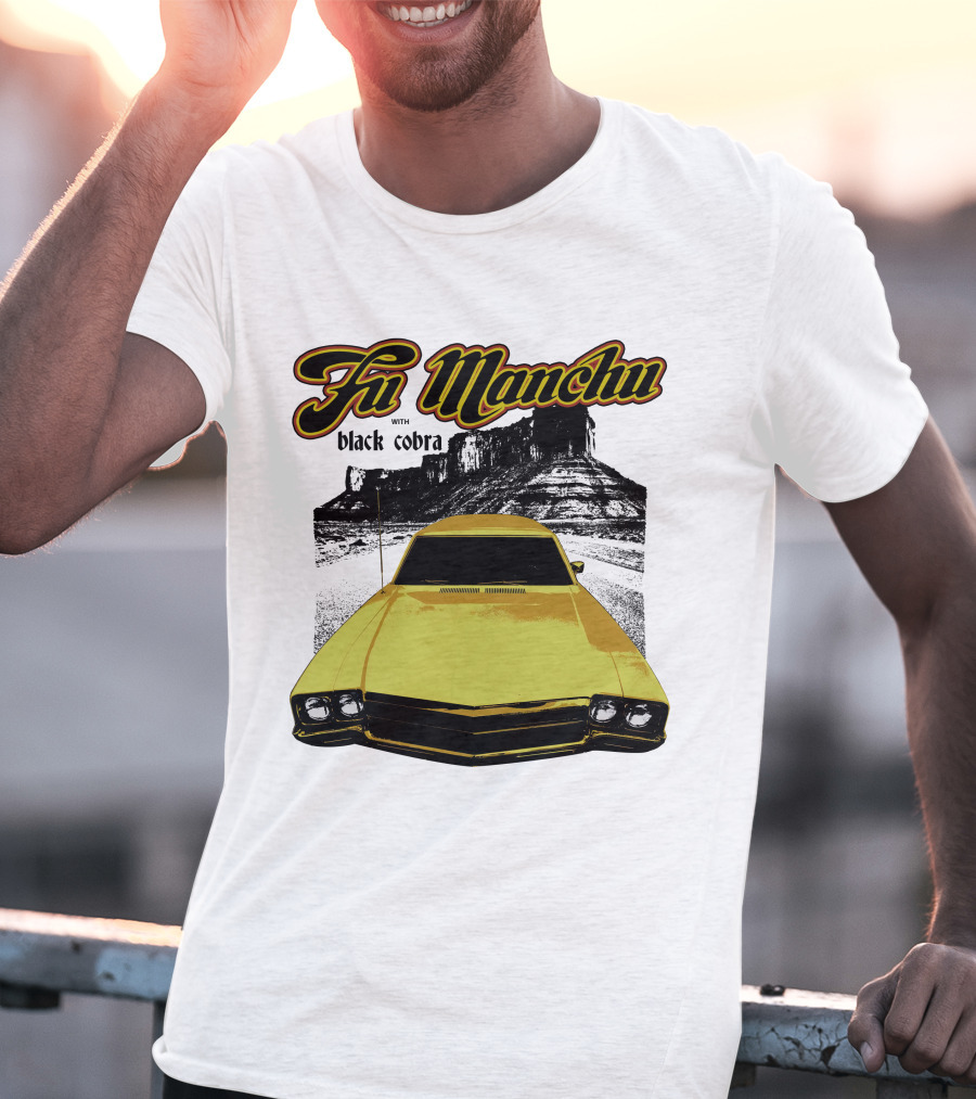Fu Manchu With Black Cobra Desert Car Scene T-Shirt