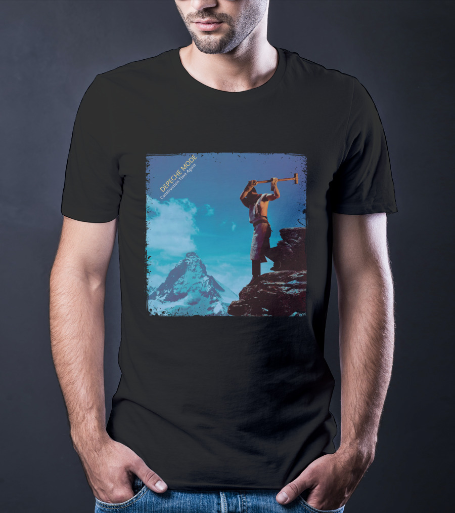 DEPECHE MODE Construction Time Again Worker On Mountain Rugged Skyline T-Shirt