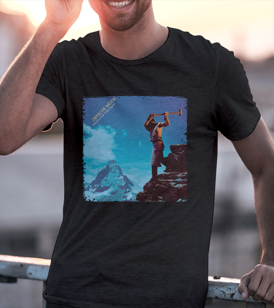 DEPECHE MODE Construction Time Again Worker On Mountain Rugged Skyline T-Shirt
