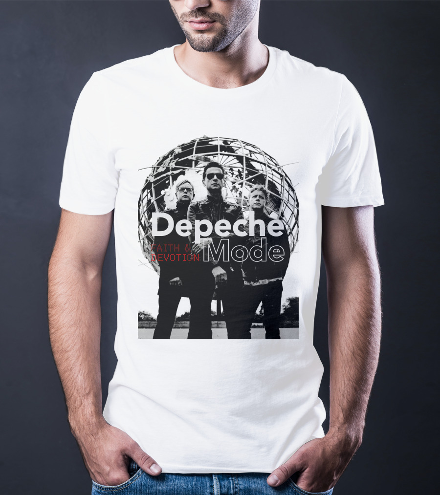 Depeche Mode Faith And Devotion Iconic Band Members In Front Of Unisphere T-Shirt