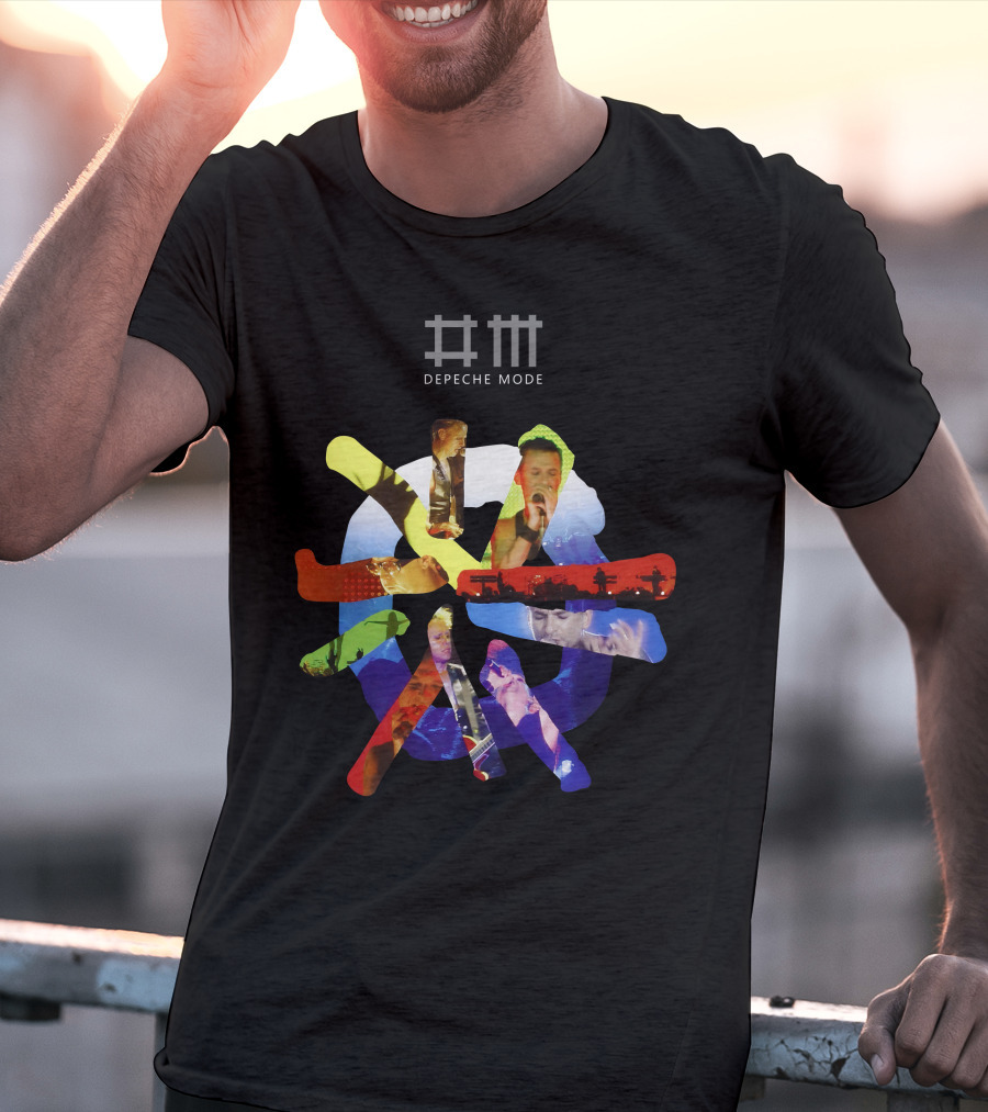 Depeche Mode Colorful Band Silhouette Collage T-Shirt