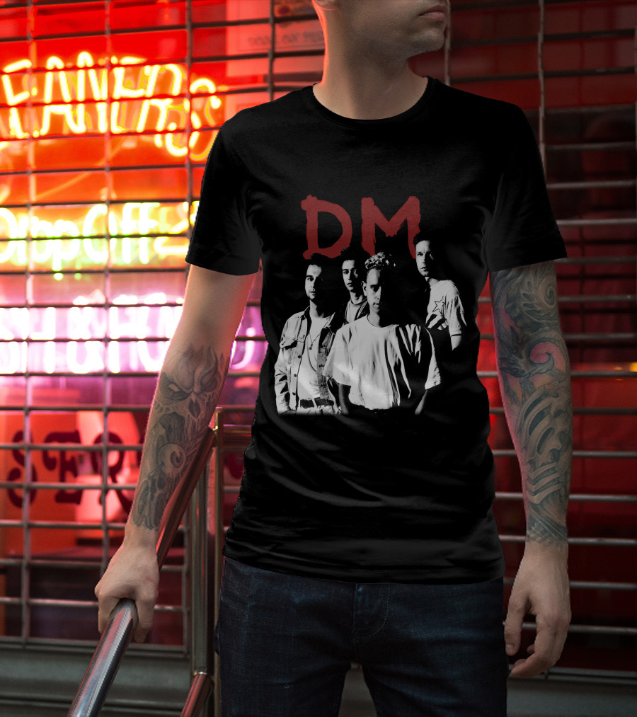 Dm Depeche Mode 11 Band Members Black And White T-Shirt