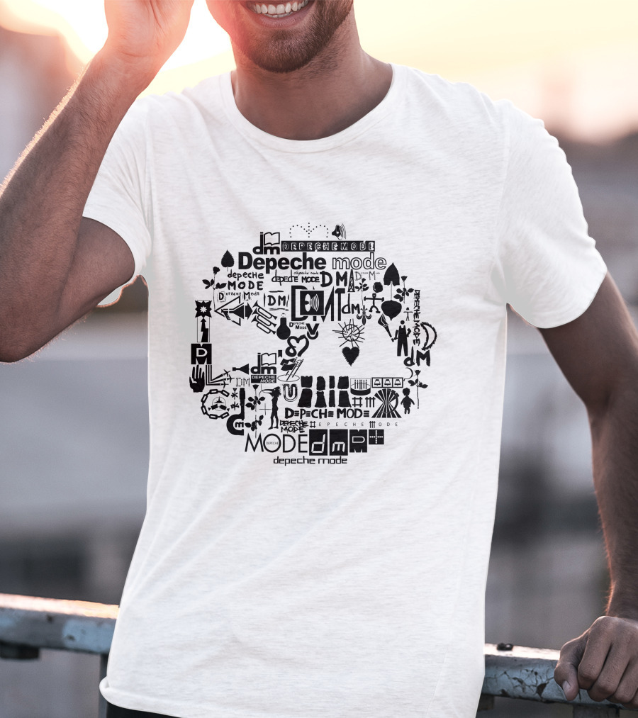 Depeche Mode Text And Icon Collage Featuring Dm Symbols T-Shirt