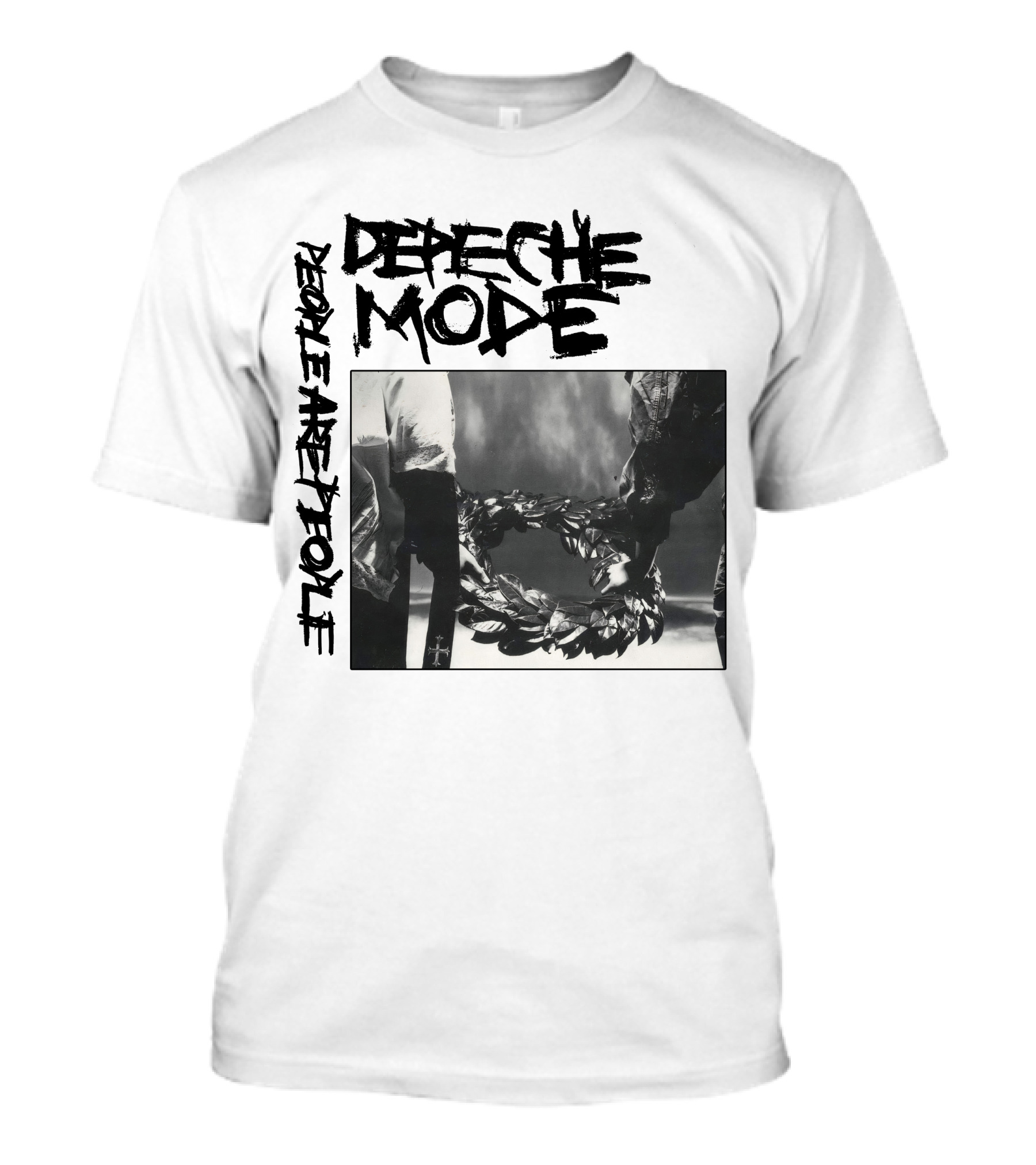 Depeche Mode People Are People Wreath Monochrome T-Shirt