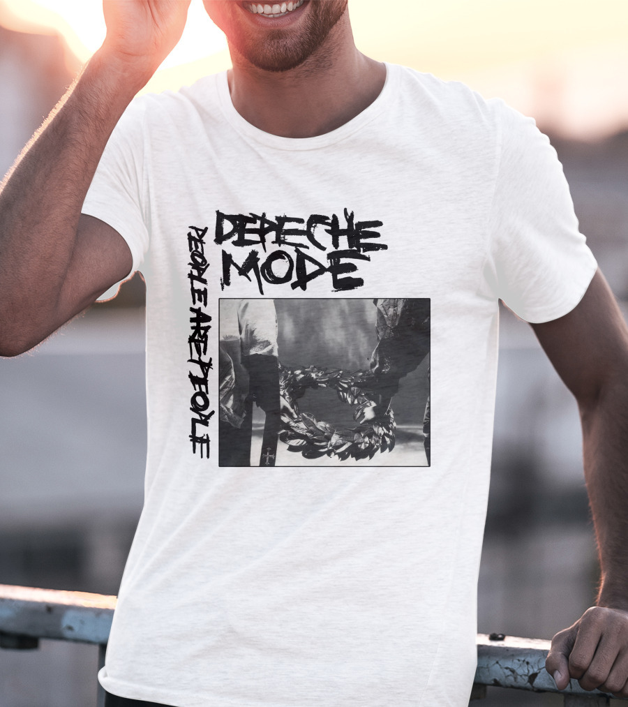 Depeche Mode People Are People Wreath Monochrome T-Shirt