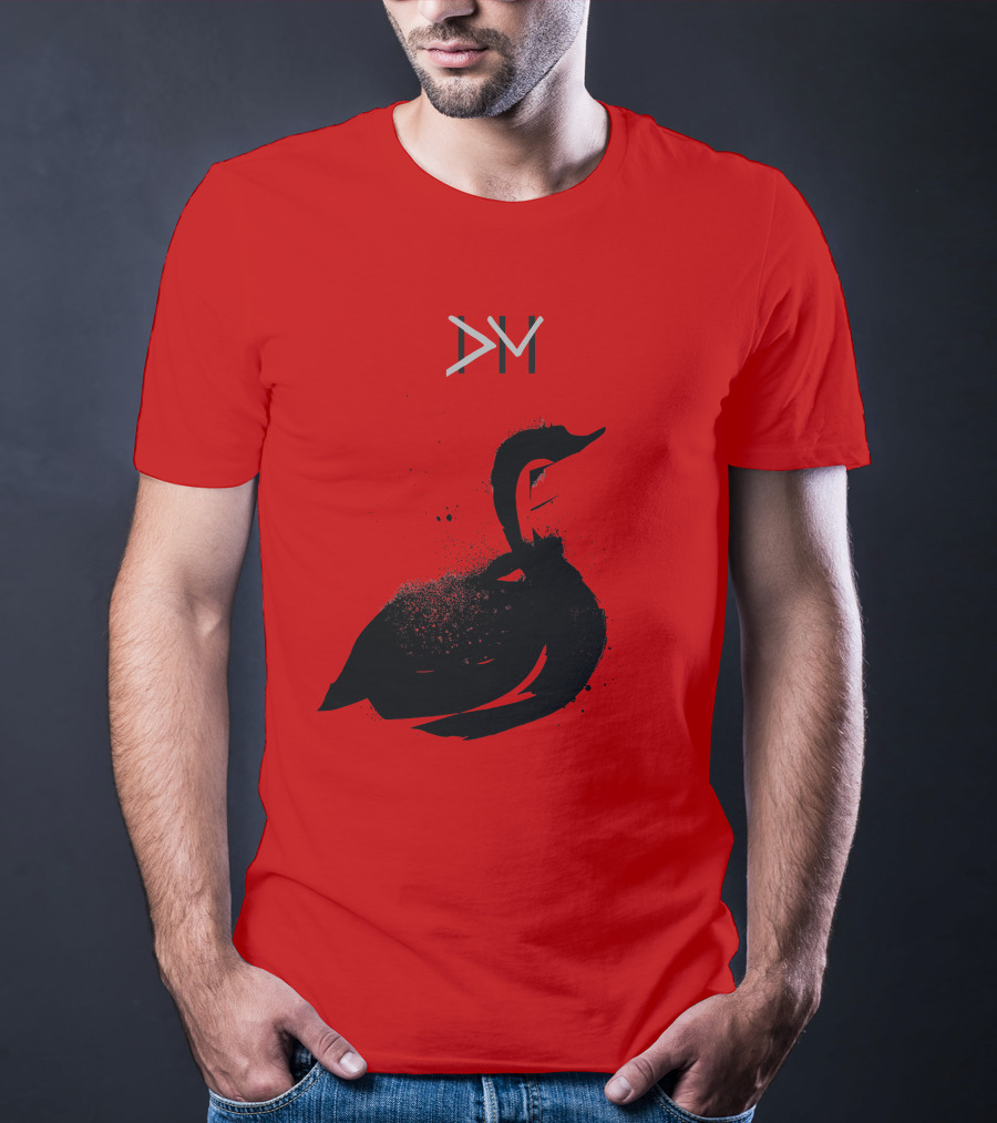 Dpm Swan Graphic On Red T-Shirt