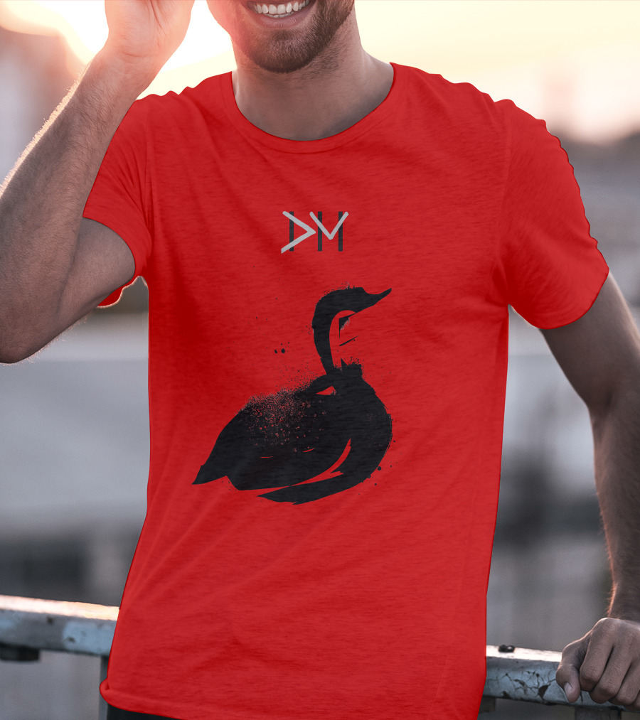 Dpm Swan Graphic On Red T-Shirt