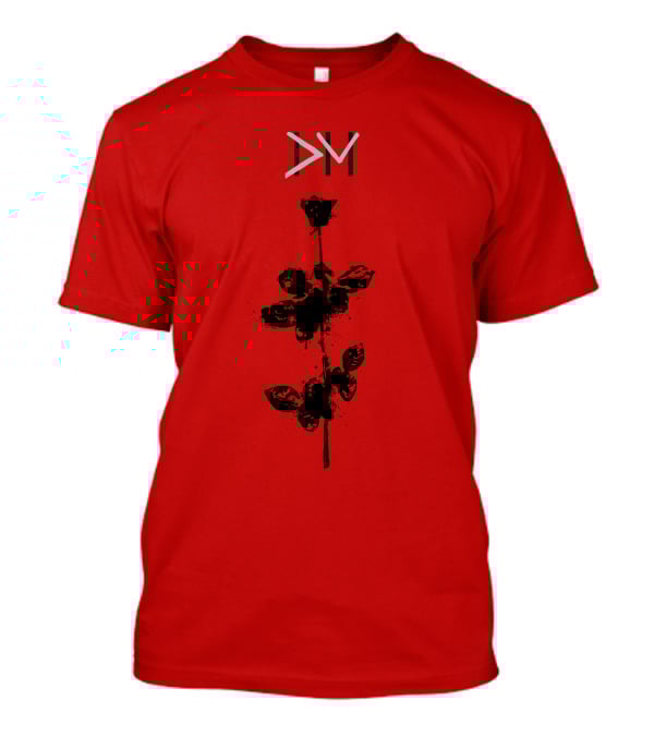 Dpm 46 Black Rose Graphic On Red T-Shirt