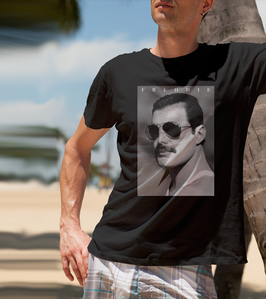 Freddie Mercury Sunglasses Portrait Iconic Style T-Shirt