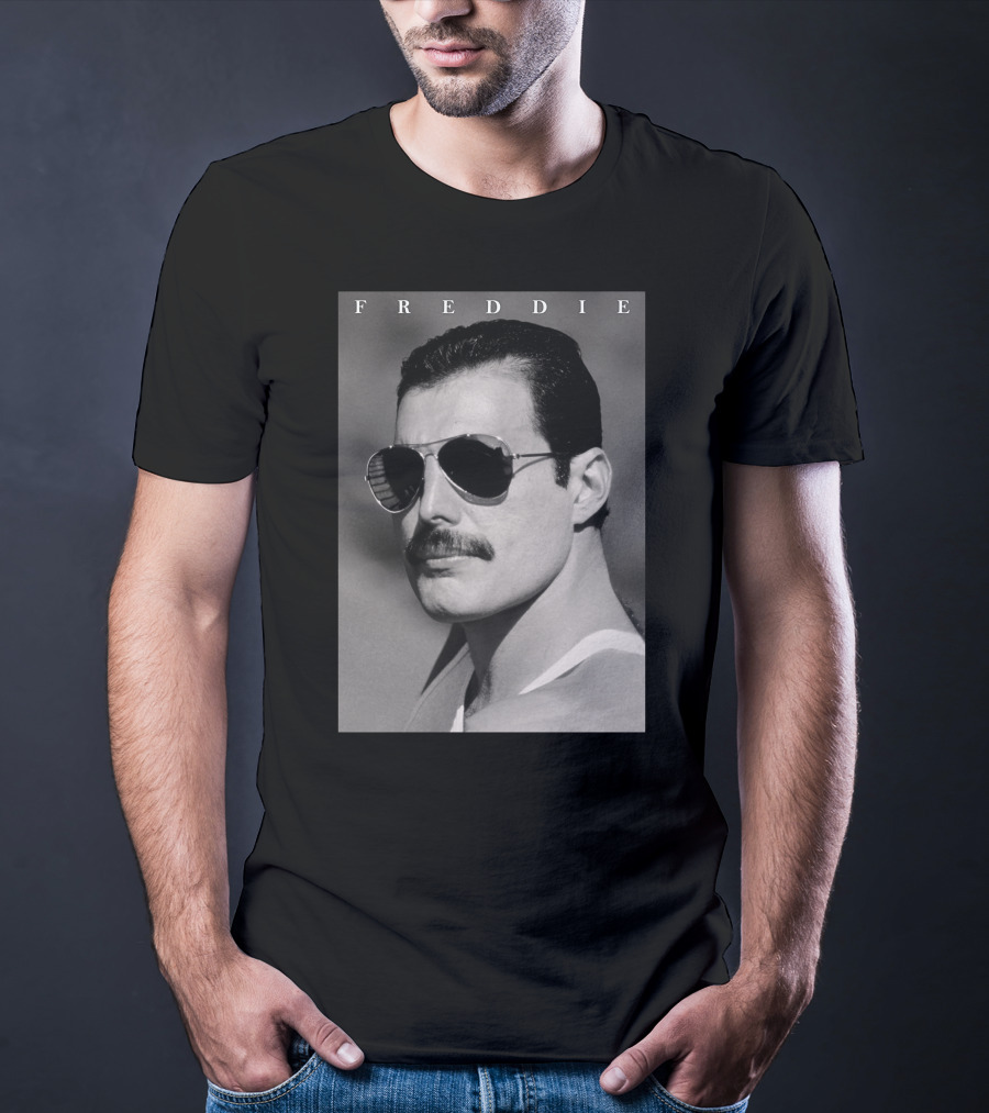 Freddie Mercury Sunglasses Portrait Iconic Style T-Shirt