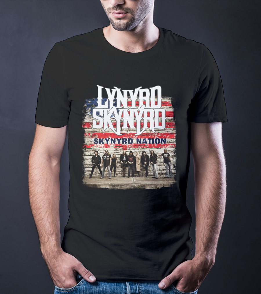 Lynyrd Skynyrd Skynyrd Nation American Flag Band Members T-Shirt
