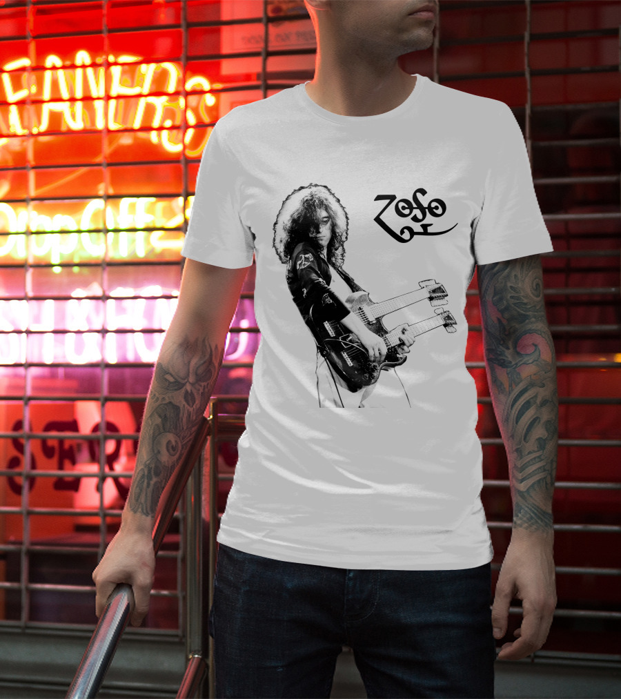 Zoso Lzp Double Neck Guitar T-Shirt