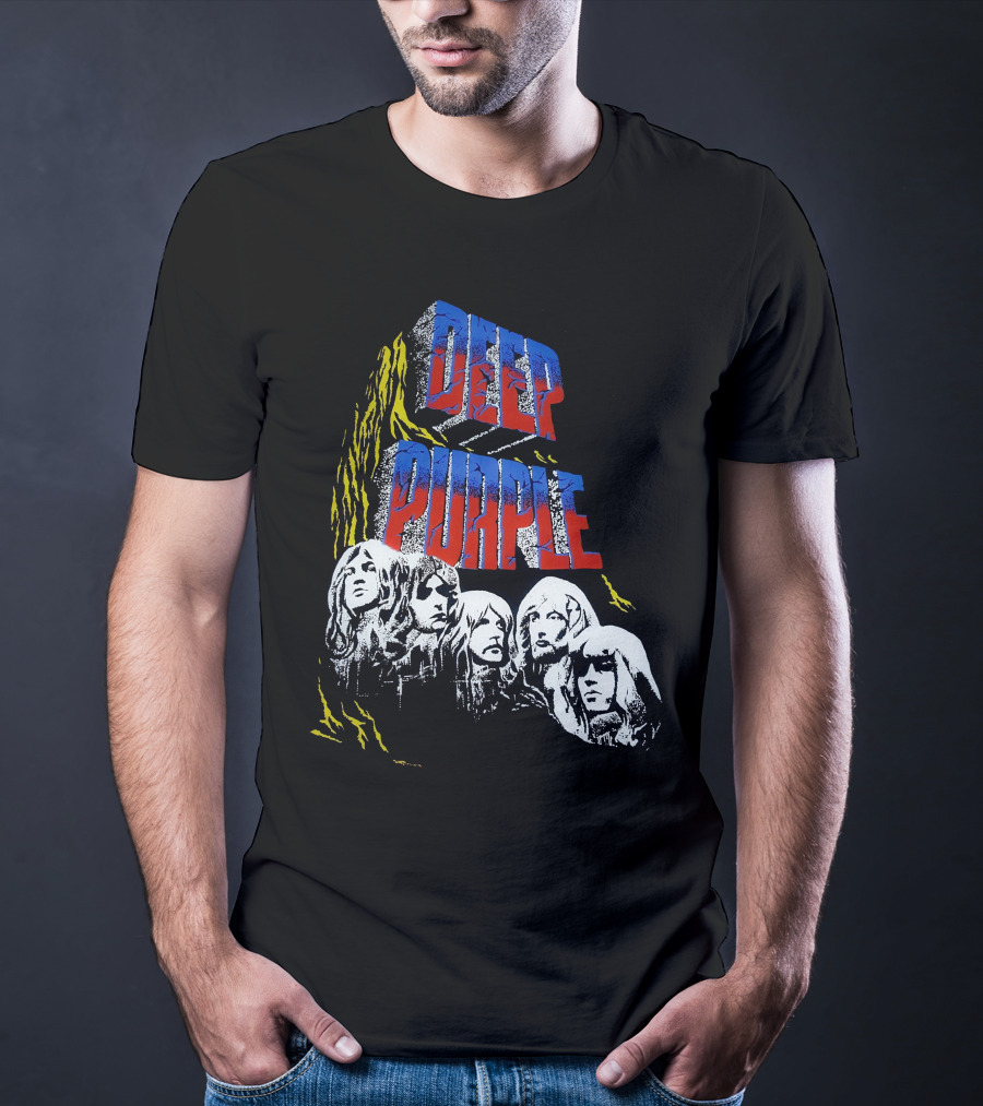 Deep Purple Iconic Band Illustration Album Cover Style T-Shirt