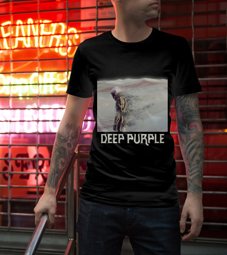 Deep Purple Sandstorm Soldier In Desert Scene T-Shirt