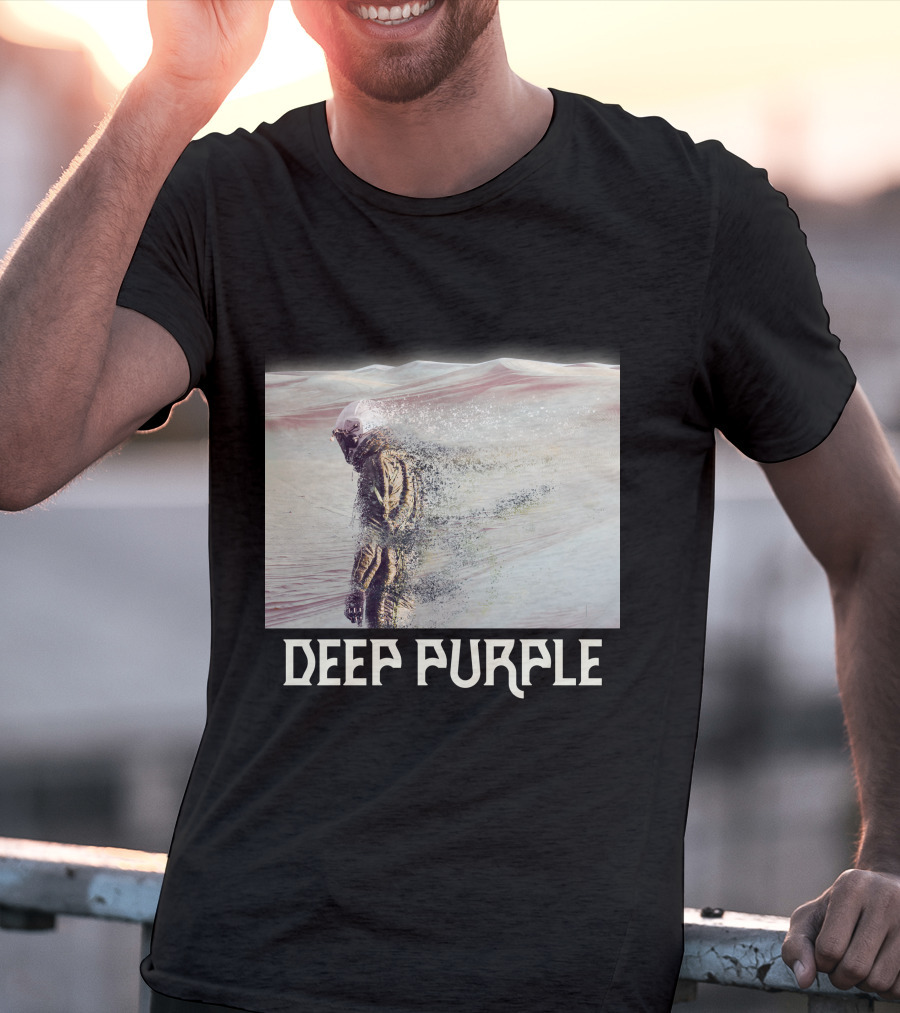 Deep Purple Sandstorm Soldier In Desert Scene T-Shirt