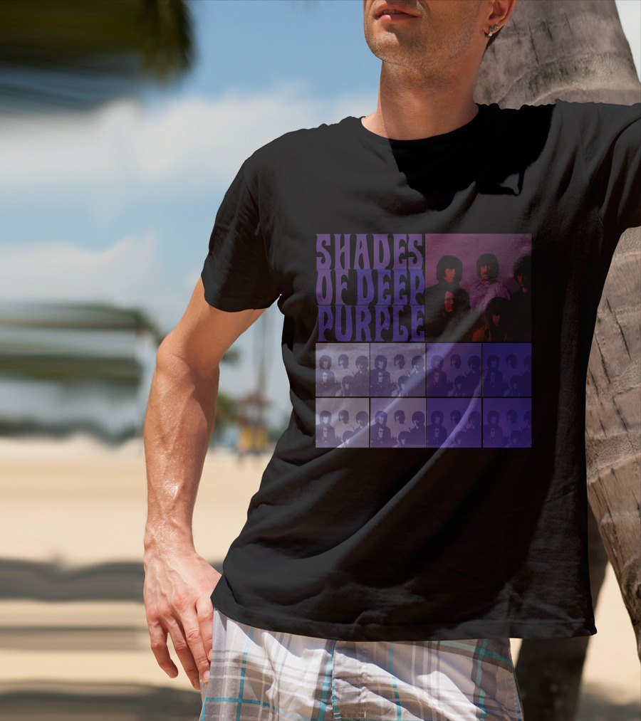 Shades Of Deep Purple Band Photo Collage T-Shirt