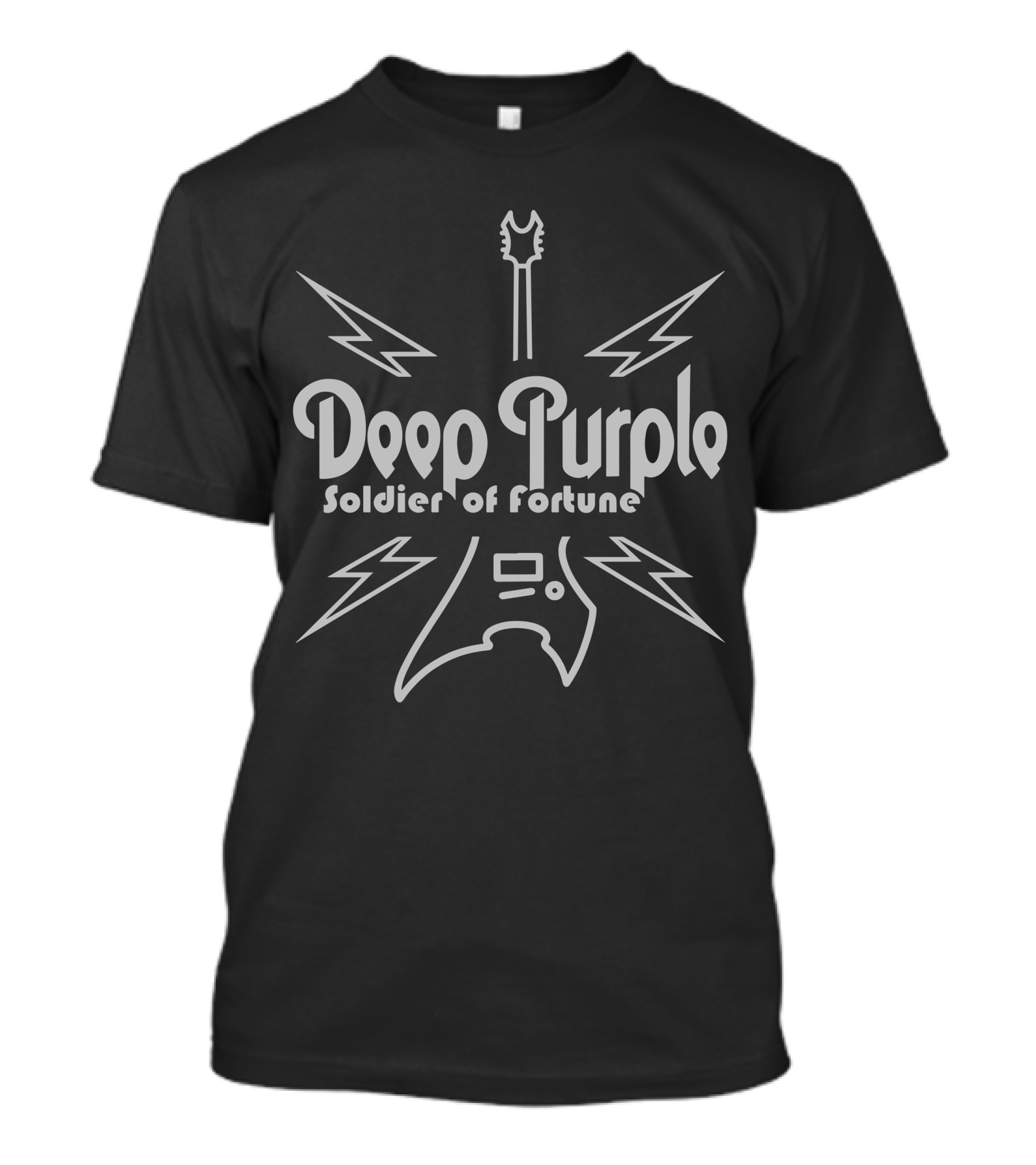 Deep Purple Soldier Of Fortune Guitar And Lightning Motif T-Shirt