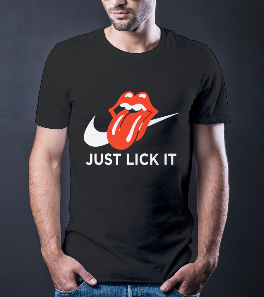 Rolling Lips Logo Just Lick It Swoosh T-Shirt