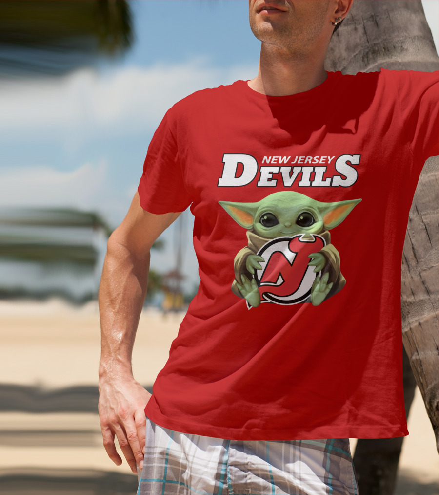 New Jersey Devils Baby Yoda Hockey Fan T-Shirt