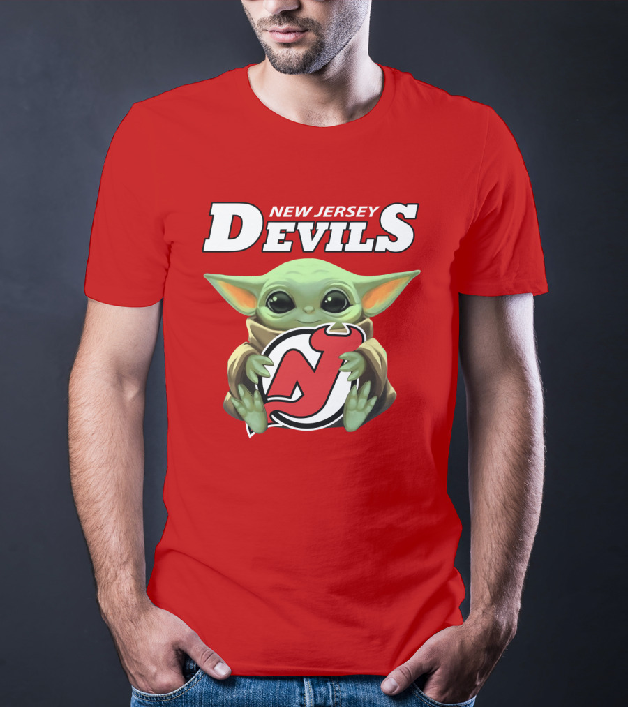 New Jersey Devils Baby Yoda Hockey Fan T-Shirt