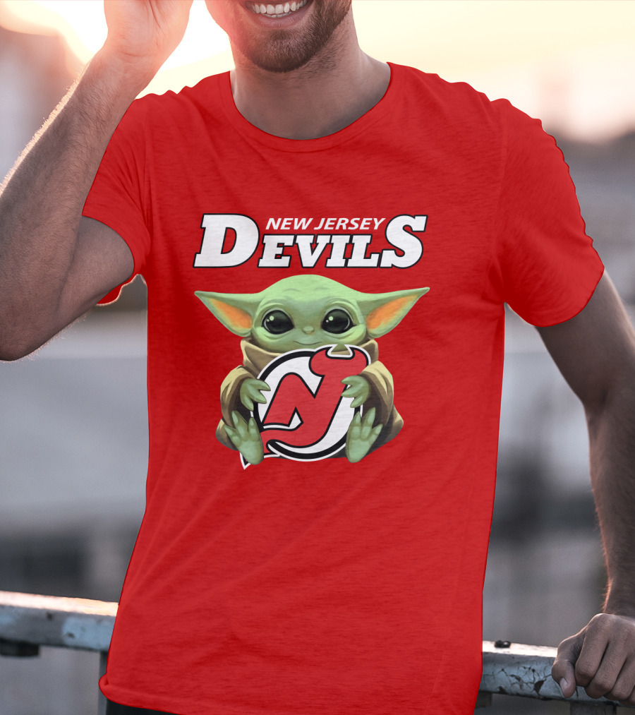 New Jersey Devils Baby Yoda Hockey Fan T-Shirt