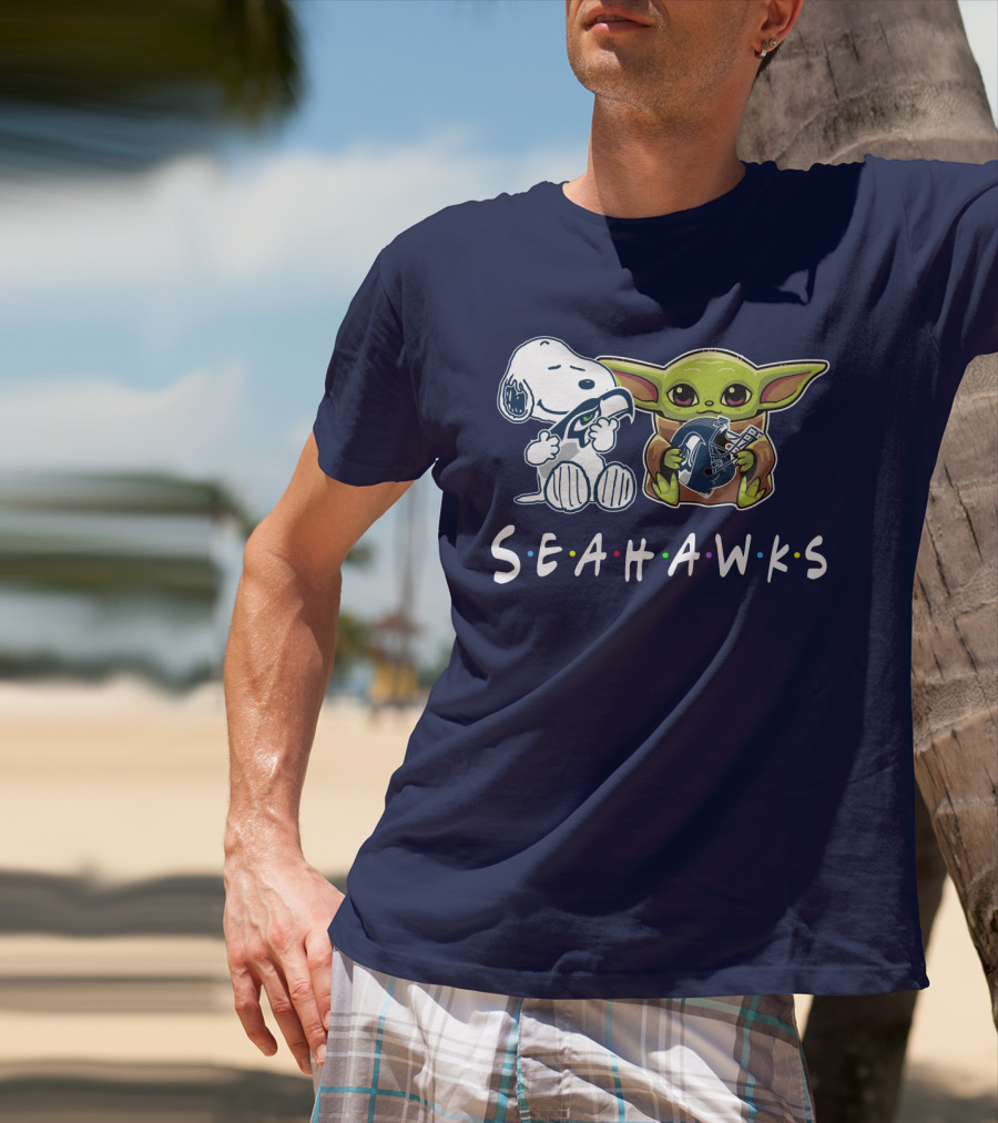 Snoopy Baby Yoda Seahawks T-Shirt
