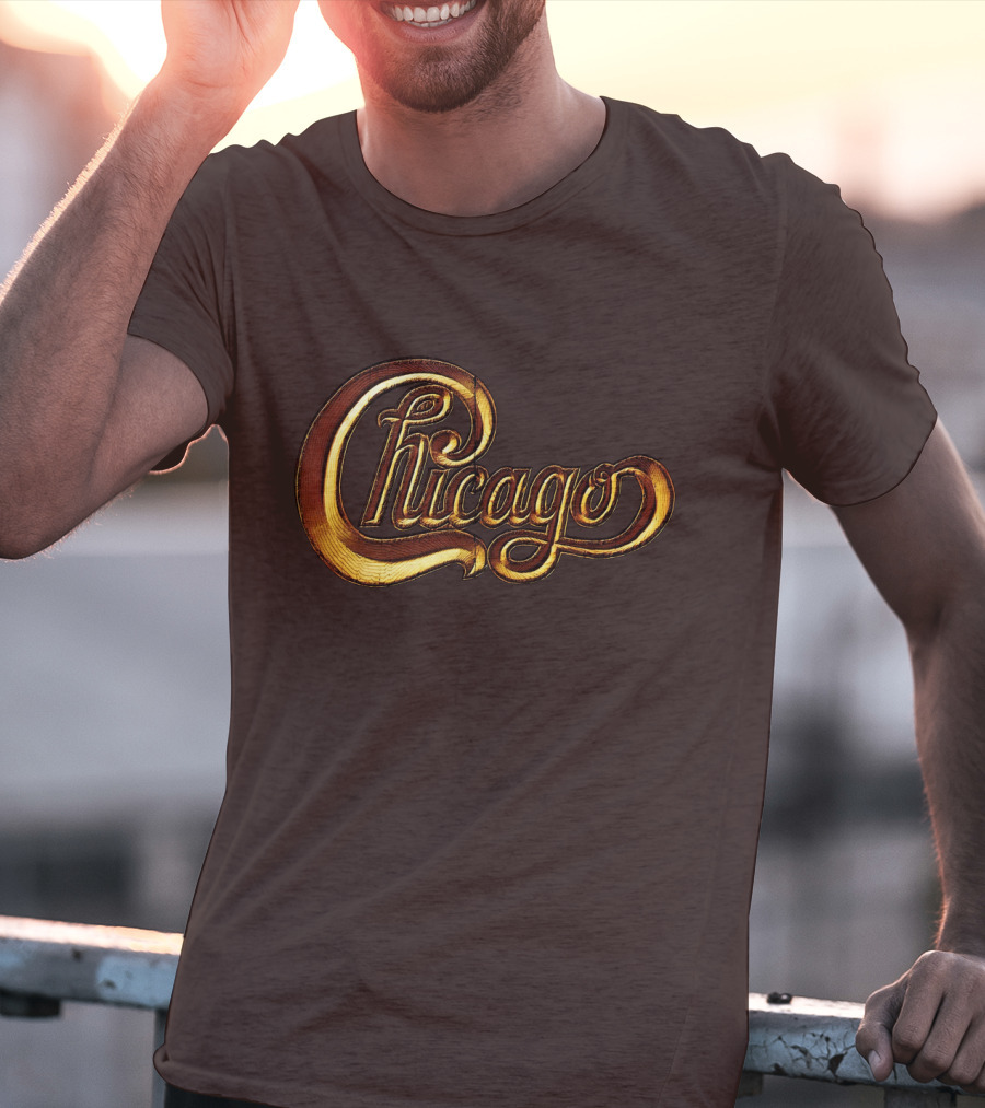 Chicago Band Script Gold T-Shirt