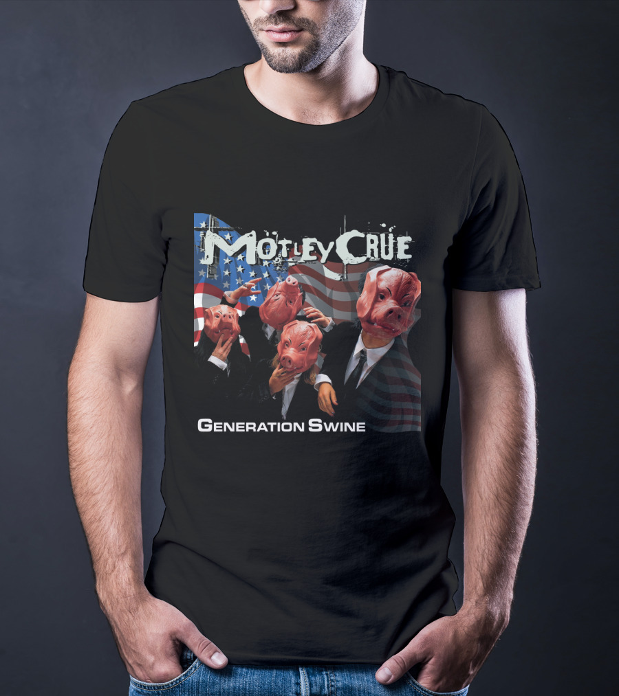 Motley Crue Generation Swine American Flag Pig Masks T-Shirt